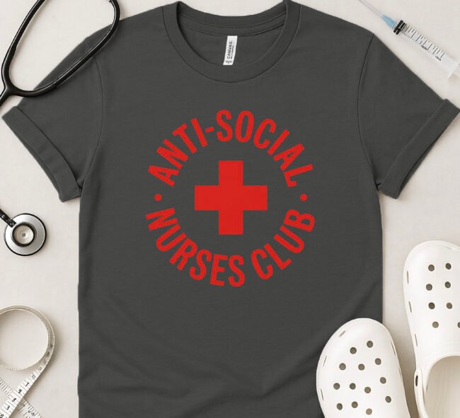 Anti-Social Nurses Club Cross T-Shirt - Image 3
