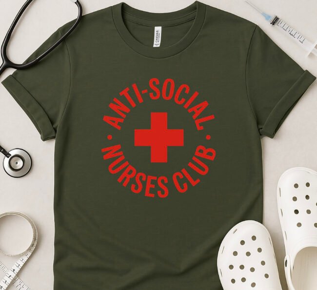 Anti-Social Nurses Club Cross T-Shirt - Image 4