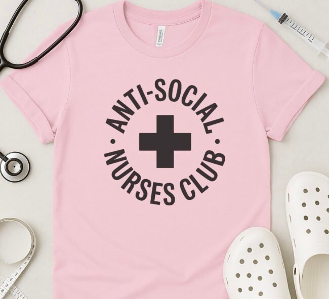 Anti-Social Nurses Club Cross T-Shirt - Image 2