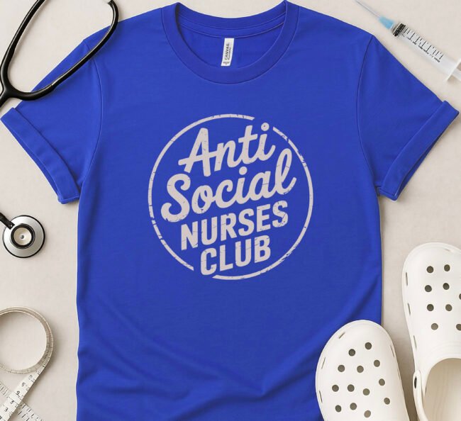 Anti Social Nurses Club Tee – Minimalist Bold Circle Design for Low-Key Healthcare Heroes - Image 4